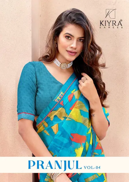 Pranjul Vol 4 By Kiyra Georgette Printed Online Daily Wear Saree Wholesale